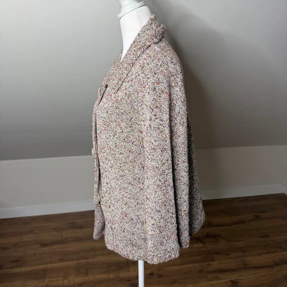 Coldwater Creek Confetti Knit Cardigan Sweater L • Cottagecore Grandma Core